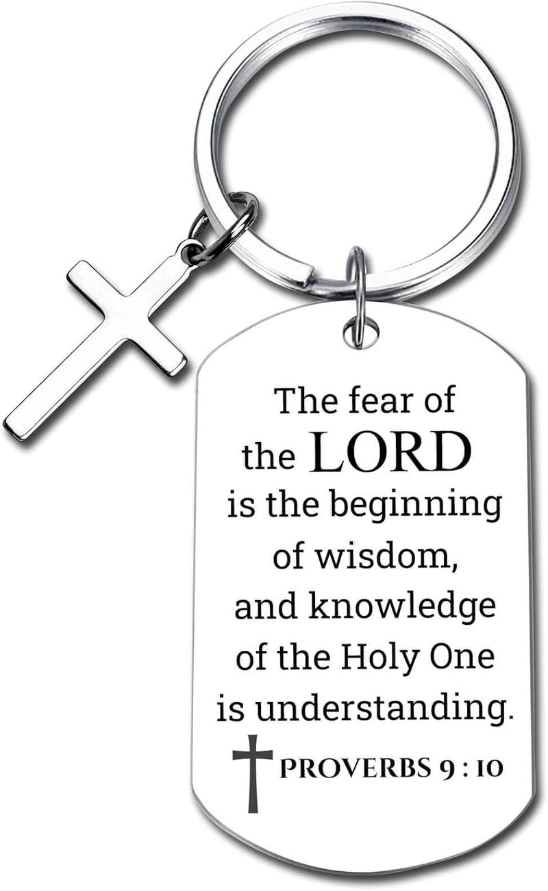 GiftYou Inspirational Scripture Metal Key Chains with Cross Pendant - Bible Verse Keychain Religious Gift for Christian - Image 1